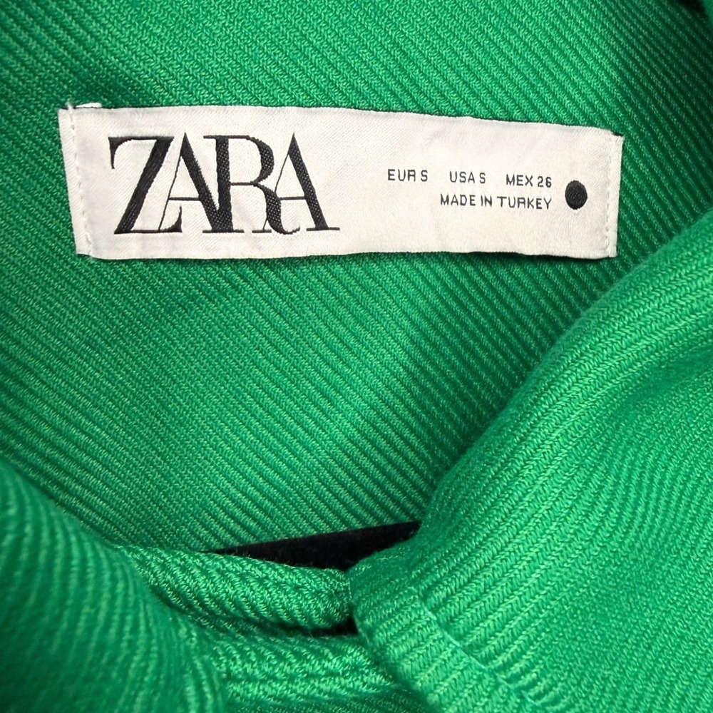 ZARA Women's Small Buttoned Tailored Coat Apple Green Double Breasted - Picture 8 of 10